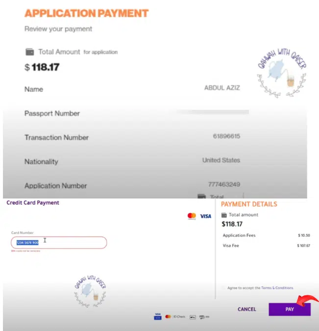 A screenshot of website of Saudi Arabia Official Visa Portal