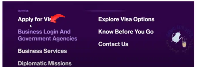 A screenshot of website of Saudi Arabia Official Visa Portal